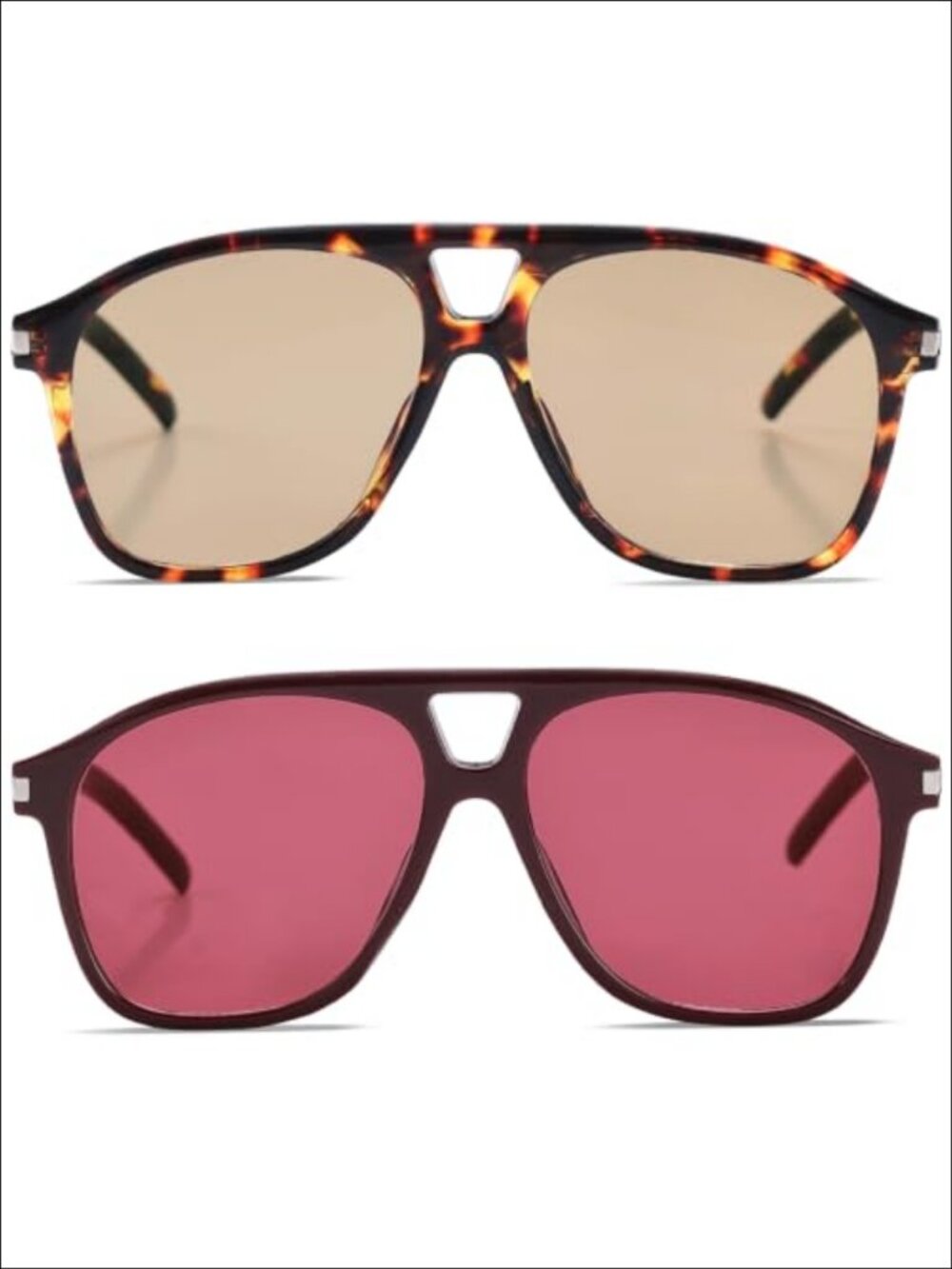 Oversized Aviator Sunglasses Double Bridge UV400 Unisex Full Frame
